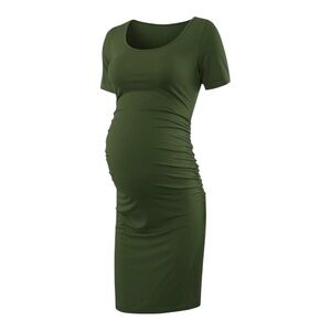 Emma’s Expressions Green Short Sleeve Maternity Dress Ruched Pregnancy Size XL